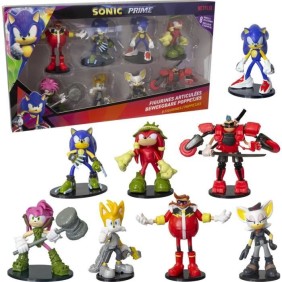 Figurines articulées SONIC - Collection de 8 personnages - 7,5 cm