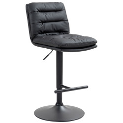 Tabouret de bar Damar simili cuir noir noir