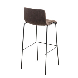 Tabouret de bar Hoover tissu 4 pieds structure e brun