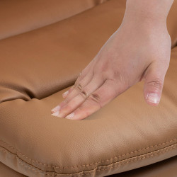 Tabouret de bar Damar, similicuir, chromé brun clair