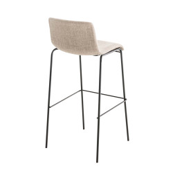 Tabouret de bar Hoover tissu 4 pieds structure e crème