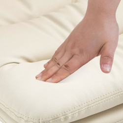 Tabouret de bar Damar, similicuir blanc et crème