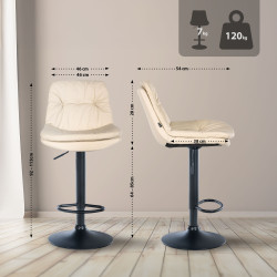 Tabouret de bar Laurel, simili cuir noir