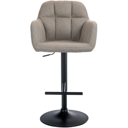 Tabouret de bar Natoma, tissu noir taupe