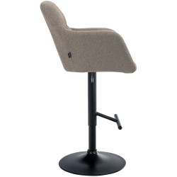 Tabouret de bar Natoma, tissu noir taupe