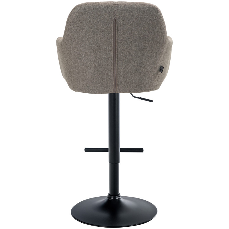 Tabouret de bar Natoma, tissu noir taupe