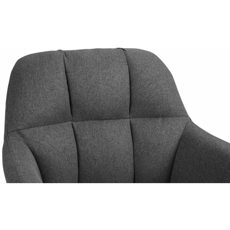 Taburete de bar Natoma en tela Gris oscuro,Metal negro mate