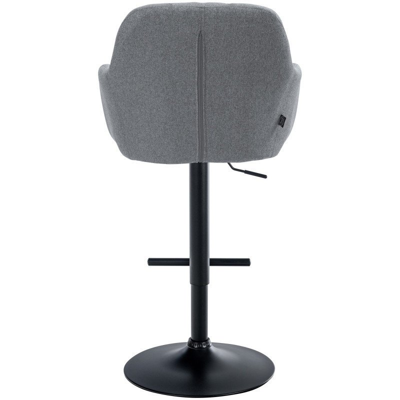 Tabouret de bar Natoma, tissu noir gris