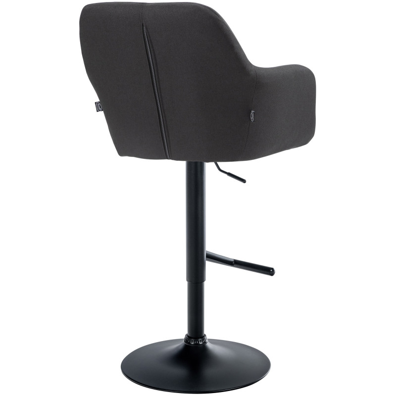 Tabouret de bar Natoma tissu noir noir