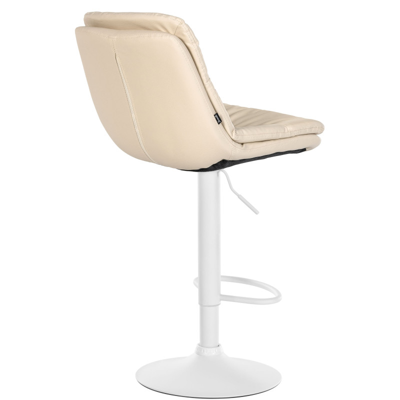 Tabouret de bar Laurel, similicuir blanc