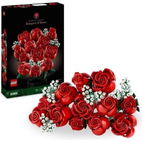 LEGO 10328 Icons Le Bouquet de Roses, Fleurs Artificielles pour Décorer, Cadeau de Saint-Valentin pour Adultes