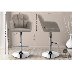 Barhocker Natoma Stoff chrom