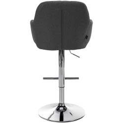 Tabouret de bar Natoma tissu chrome gris foncé