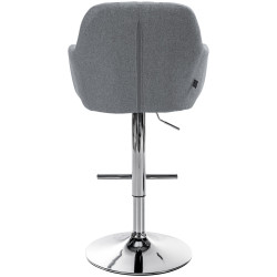 Tabouret de bar Natoma tissu gris chrome