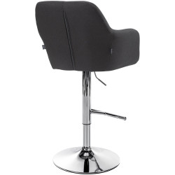 Tabouret de bar Natoma tissu chrome noir