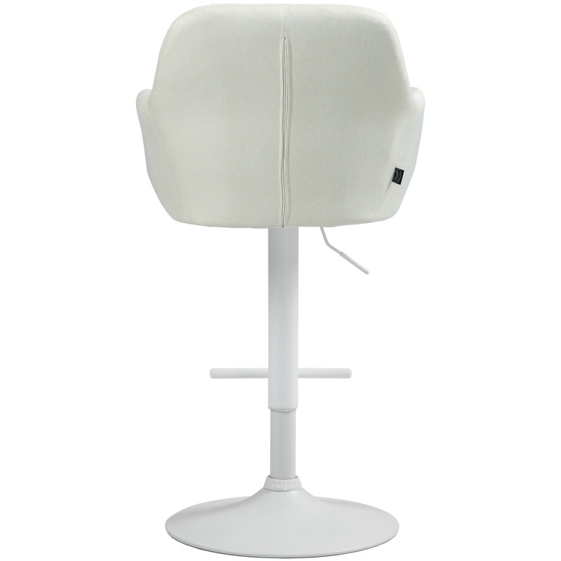 Tabouret de bar Natoma, tissu blanc crème
