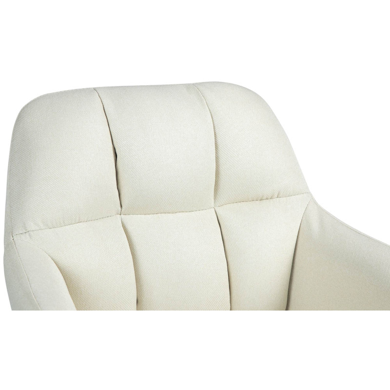 Taburete de bar Natoma en tela Crema,Metal blanco mate