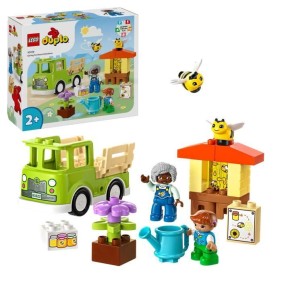 LEGO 10419 DUPLO Ma Ville Prendre Soin des Abeilles et des Ruches, Jouet Éducatif pour Enfants, 2 Figurines d'Abeilles