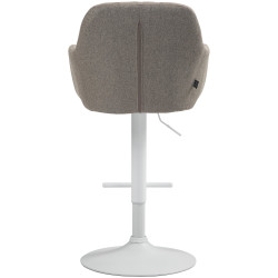 Tabouret de bar Natoma tissu blanc taupe