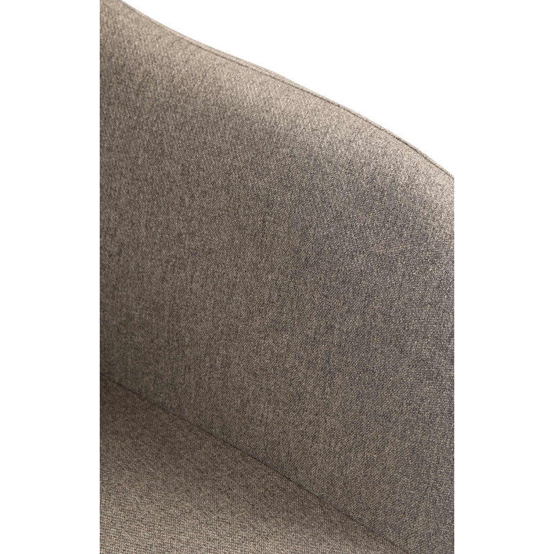 Taburete de bar Natoma en tela Gris topo,Metal blanco mate