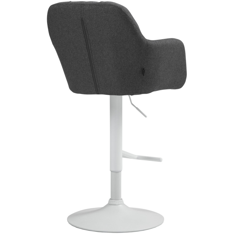Tabouret de bar Natoma tissu blanc gris foncé