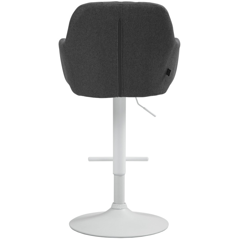 Tabouret de bar Natoma tissu blanc gris foncé