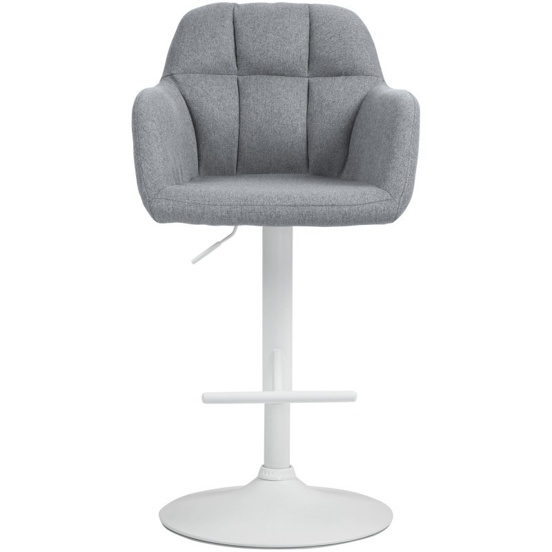 Tabouret de bar Natoma, tissu blanc gris