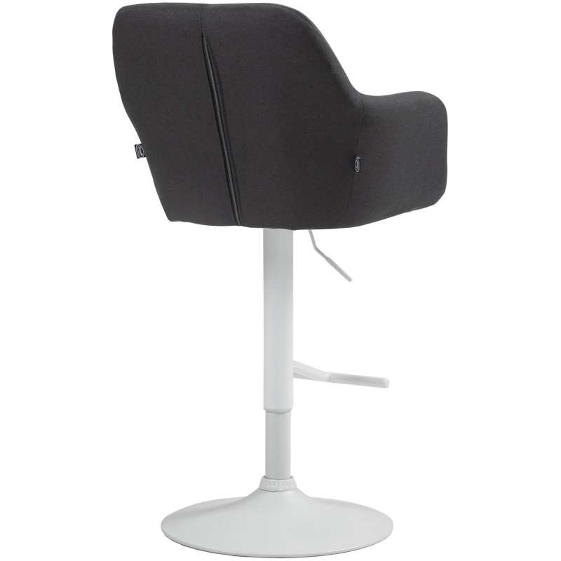 Tabouret de bar Natoma tissu blanc noir