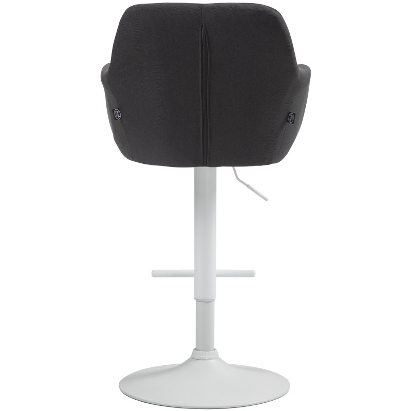 Tabouret de bar Natoma tissu blanc noir