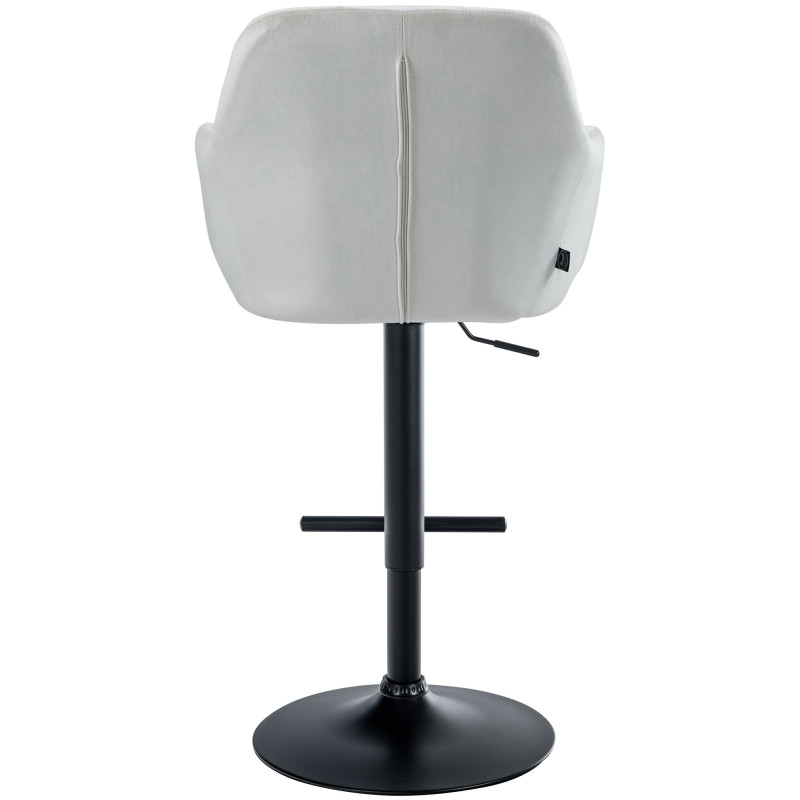 Tabouret de bar Natoma velours noir crème
