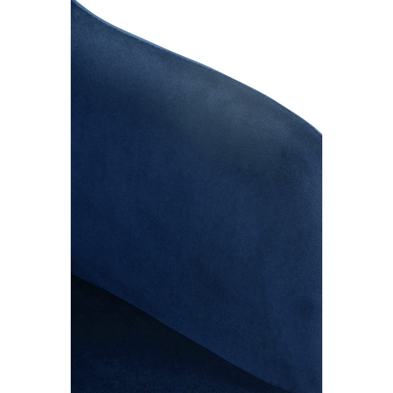 Tabouret de bar Natoma en velours noir bleu