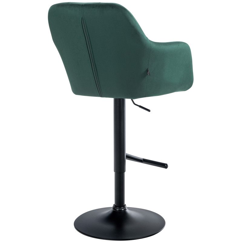 Taburete de bar Natoma en terciopelo Verde,Metal negro mate
