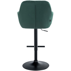 Taburete de bar Natoma en terciopelo Verde,Metal negro mate