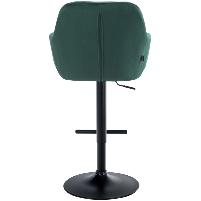 Tabouret de bar Natoma velours noir vert