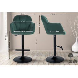 Barhocker Natoma Samt schwarz