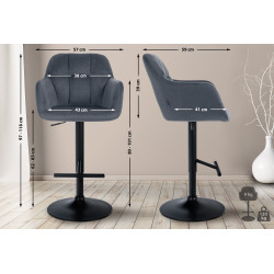 Barhocker Natoma Samt schwarz