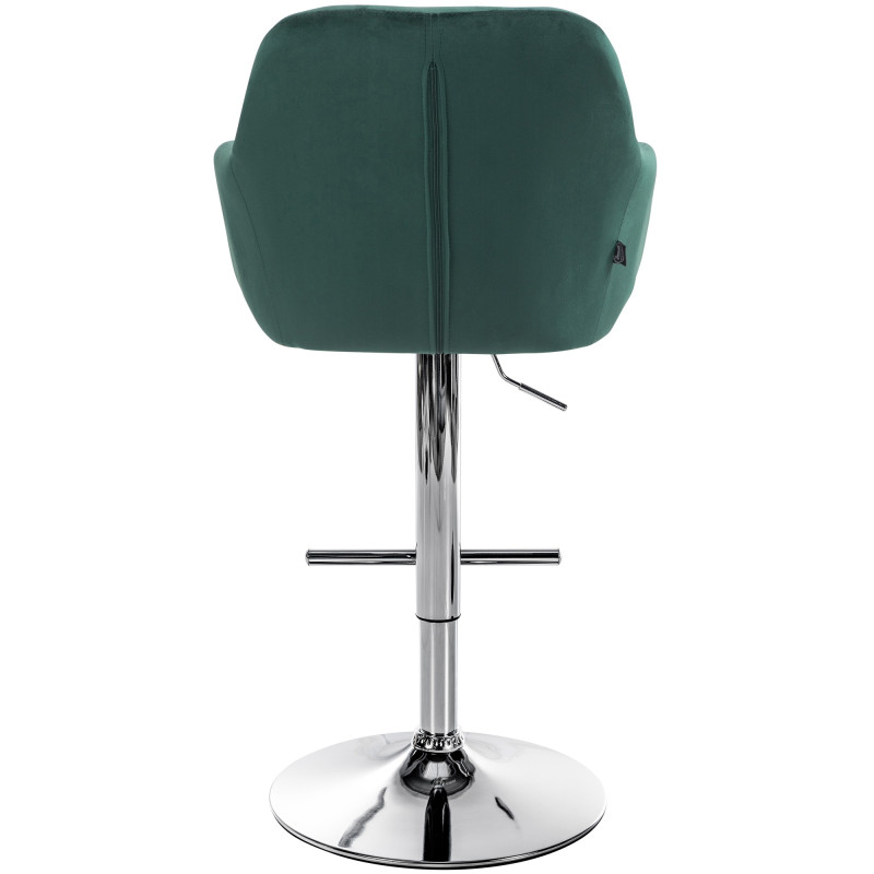 Tabouret de bar Natoma en velours, chromé vert