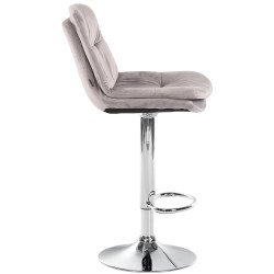 Tabouret de bar chromé en velours Laurel