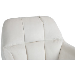 Taburete de bar Natoma en terciopelo Crema,Metal blanco mate