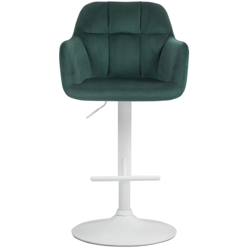 Tabouret de bar Natoma en velours blanc vert