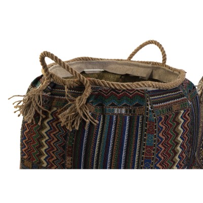 Panier DKD Home Decor Fibre naturelle 41 x 41 x 40 cm Boho (2 Unités)