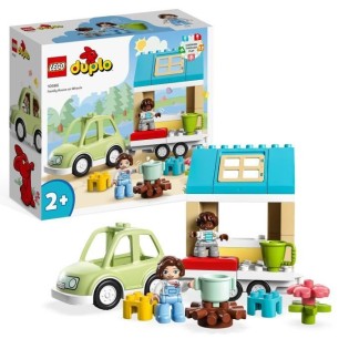 LEGO DUPLO Ma Ville 10986 La Maison Familiale sur Roues - Jouet Éducatif avec Voiture et Briques