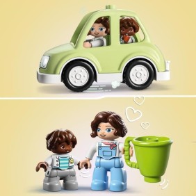 LEGO DUPLO Ma Ville 10986 La Maison Familiale sur Roues - Jouet Éducatif avec Voiture et Briques