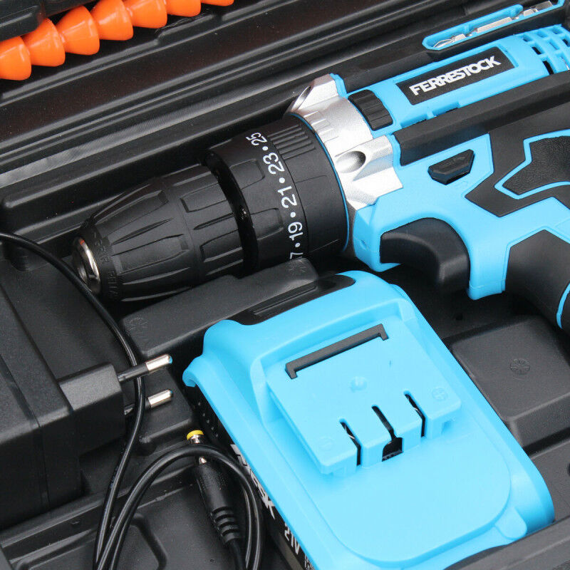 Set de forage et accessoires Ferrestock FSKTAB101 21 V 25 Pièces