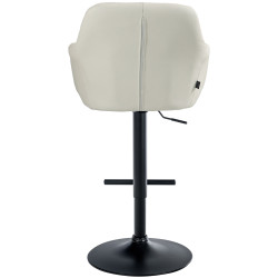 Taburete de bar Natoma en polipiel Crema,Metal negro mate