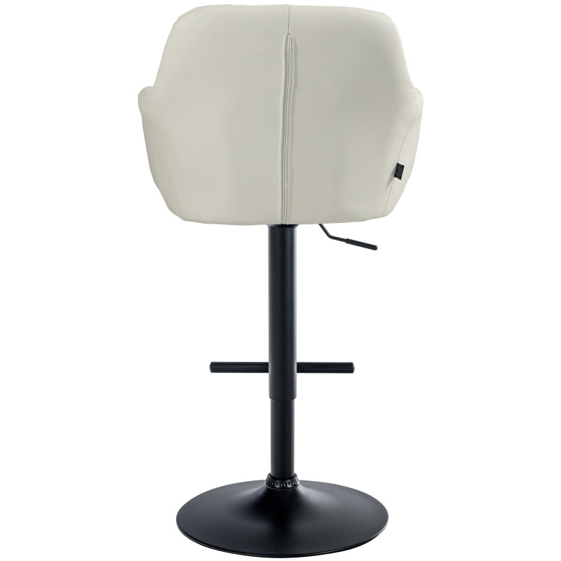 Tabouret de bar Natoma, similicuir, noir crème