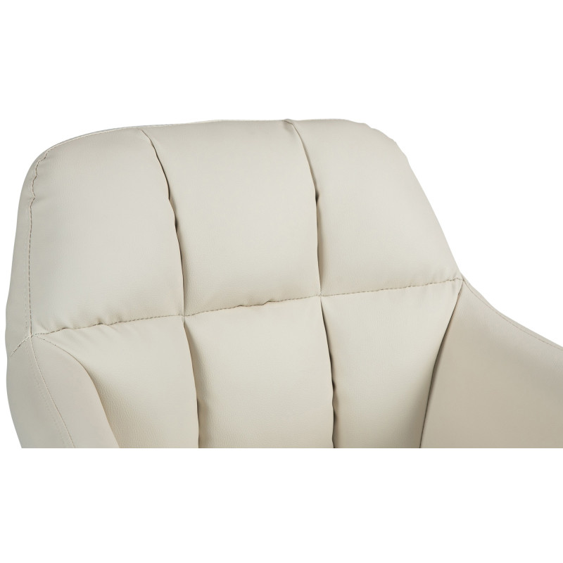 Taburete de bar Natoma en polipiel Crema,Metal negro mate