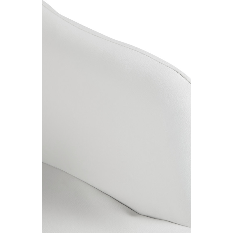 Taburete de bar Natoma en polipiel Blanco,Metal negro mate