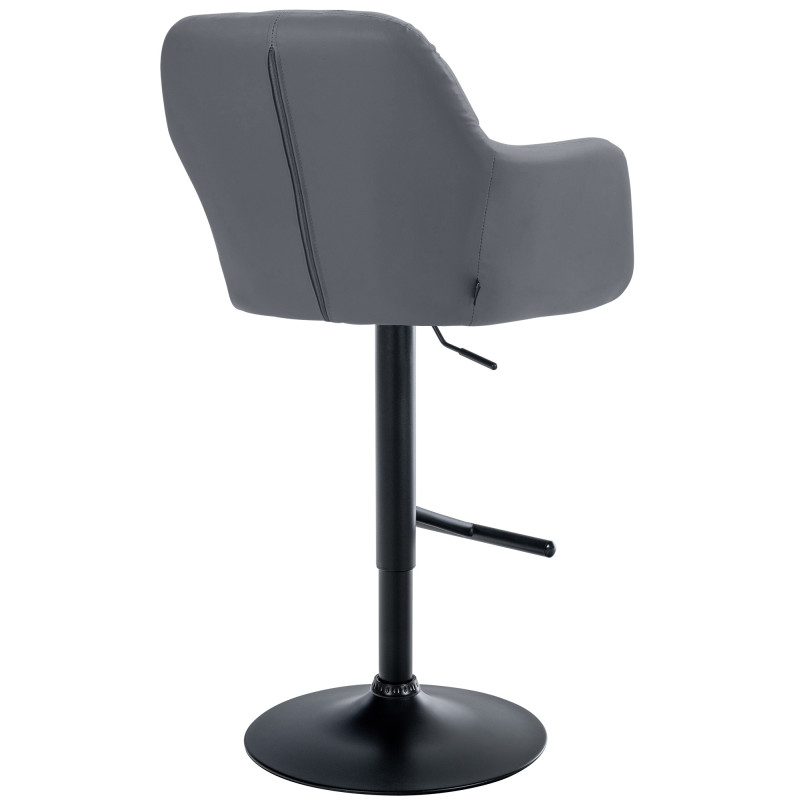 Tabouret de bar Natoma, simili cuir noir/gris