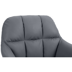 Tabouret de bar Natoma, similicuir, noir gris